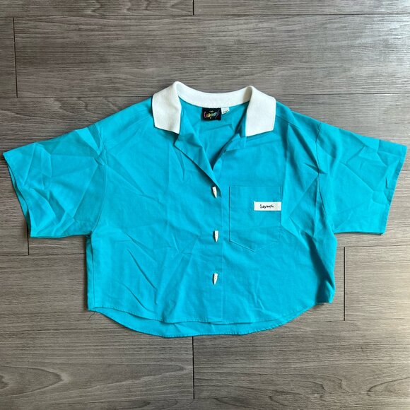 Crayons Tops - Vintage 80s Collared Crayons Cropped Button Down Crayon Button Shirt Size S